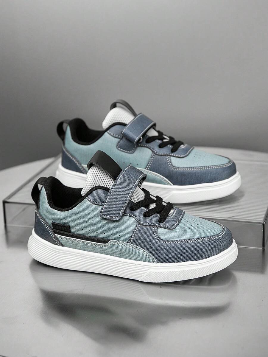 زوج بأحذية رياضية للأطفال ، نسيج تنفس مرن ، ماص للصدمات سريع الجفاف ، خفيف الوزن مقاوم للماء ، مانع الانزلاق ، مصنوع من جلد PU متين للرياضة ، الشارع والجري للأولاد والبنات - الصورة 8