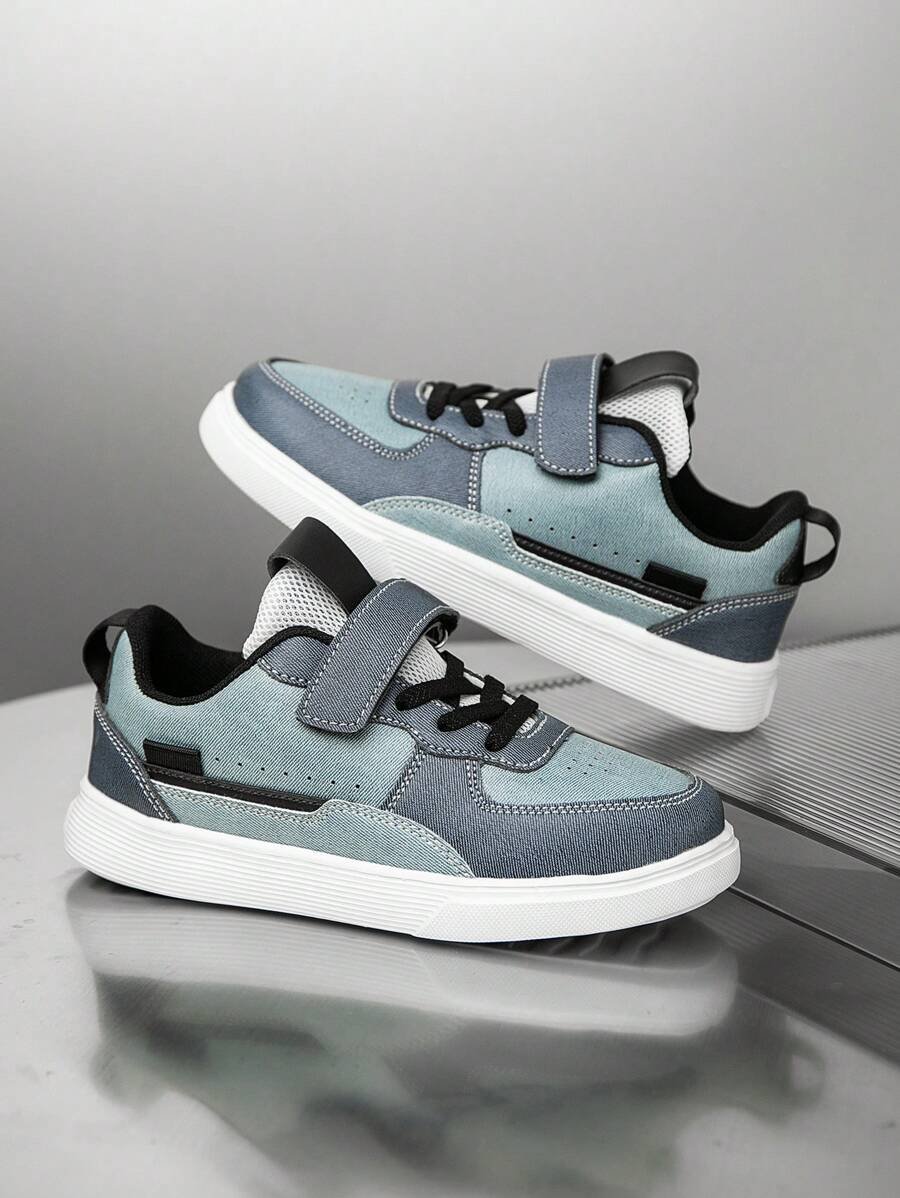 زوج بأحذية رياضية للأطفال ، نسيج تنفس مرن ، ماص للصدمات سريع الجفاف ، خفيف الوزن مقاوم للماء ، مانع الانزلاق ، مصنوع من جلد PU متين للرياضة ، الشارع والجري للأولاد والبنات - الصورة 9