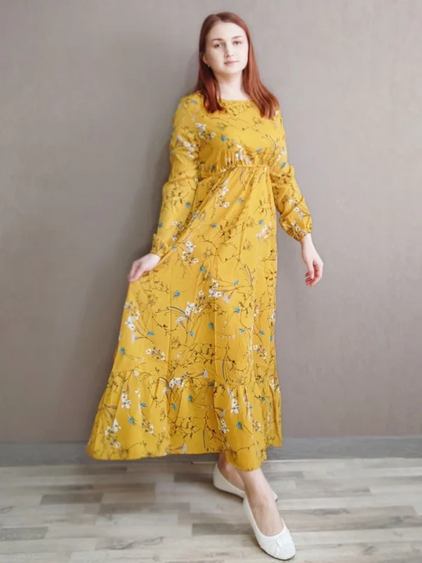 ⁦الربيع الصيف المرأة ماكسي فساتين عادية كم كامل⁩ - الصورة ⁦6⁩