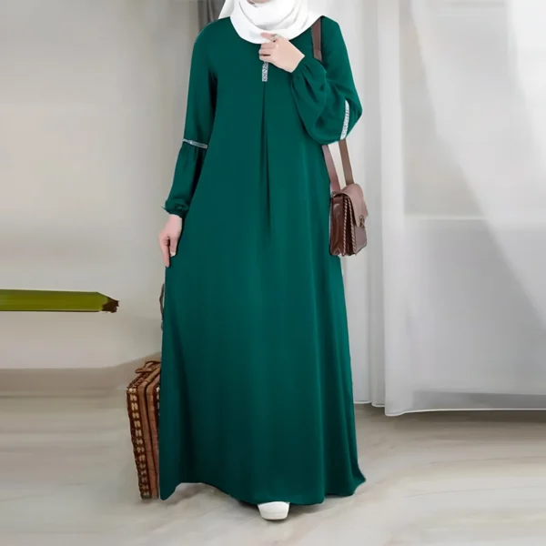⁦فساتين ماكسي إسلامية بأكمام طويلة للنساء⁩ - الصورة ⁦3⁩