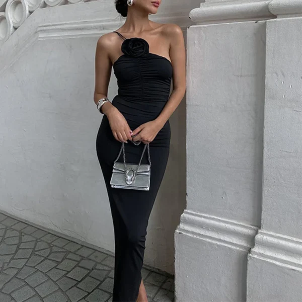 ⁦فستان نسائي أنيق من WhereMery بدون أكمام⁩ - الصورة ⁦4⁩