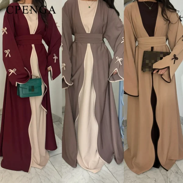 ⁦فستان نسائي بأكمام على شكل فيونكة⁩ - الصورة ⁦2⁩