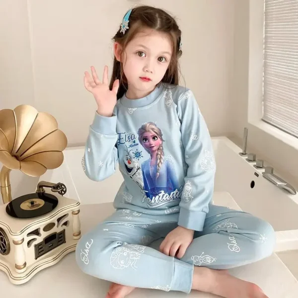 أنيمي الشكل إلسا 2 قطعة Kawaii منامة ملابس المنزل