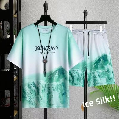 فضفاض تي شيرت رجالي فضفاض في سن المراهقة الصبي مجسم كم قصير البوليستر - الصورة 2