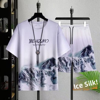 فضفاض تي شيرت رجالي فضفاض في سن المراهقة الصبي مجسم كم قصير البوليستر - الصورة 5