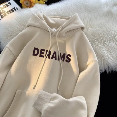 سويت شيرت بغطاء للرأس ماركة ، ثقيل الوزن وأكمام طويلة للرجال - الصورة 4