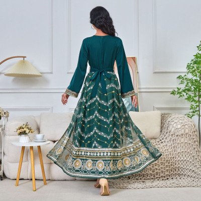 عباية نسائي انيقة مطرزة بأكمام طويلة مريحةكاجوال - الصورة 3